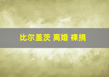 比尔盖茨 离婚 裸捐